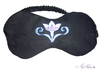Schlafmaske Lotus, schwarz/blau